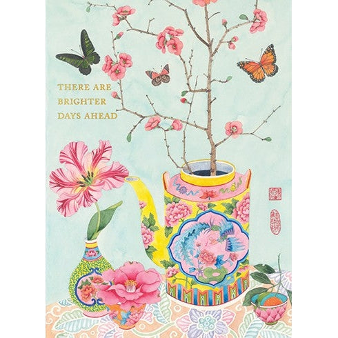 Japonicas Teapot Thinking Of You Greeting Card