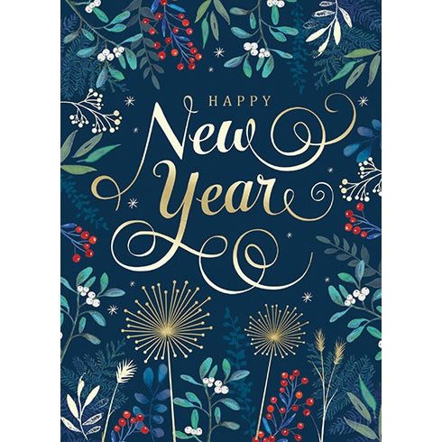 New Year Fireworks Holiday Card