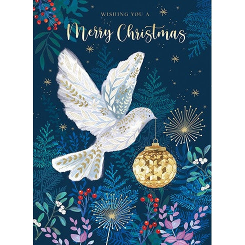 Dove With Bauble Holiday Card