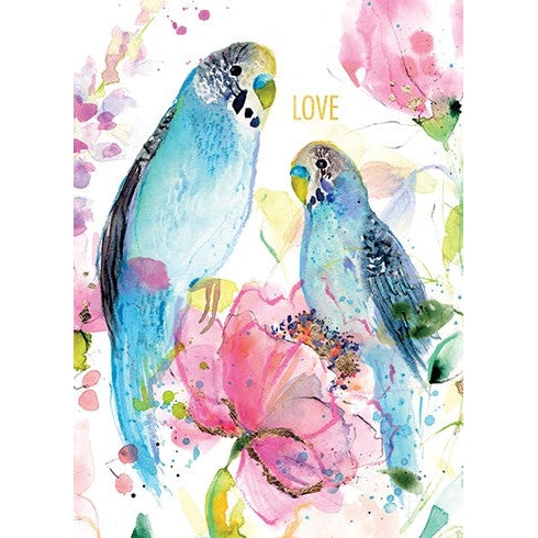 Budgie Love Anniversary Card