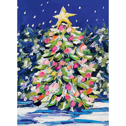 Moonlit Christmas Tree Holiday Card