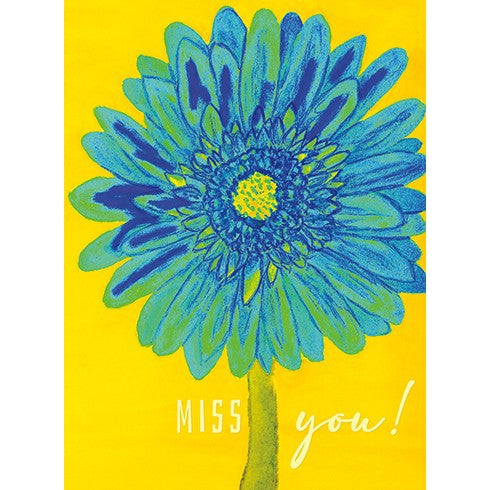 Bright Blue Flowers Get Well Greeting Card