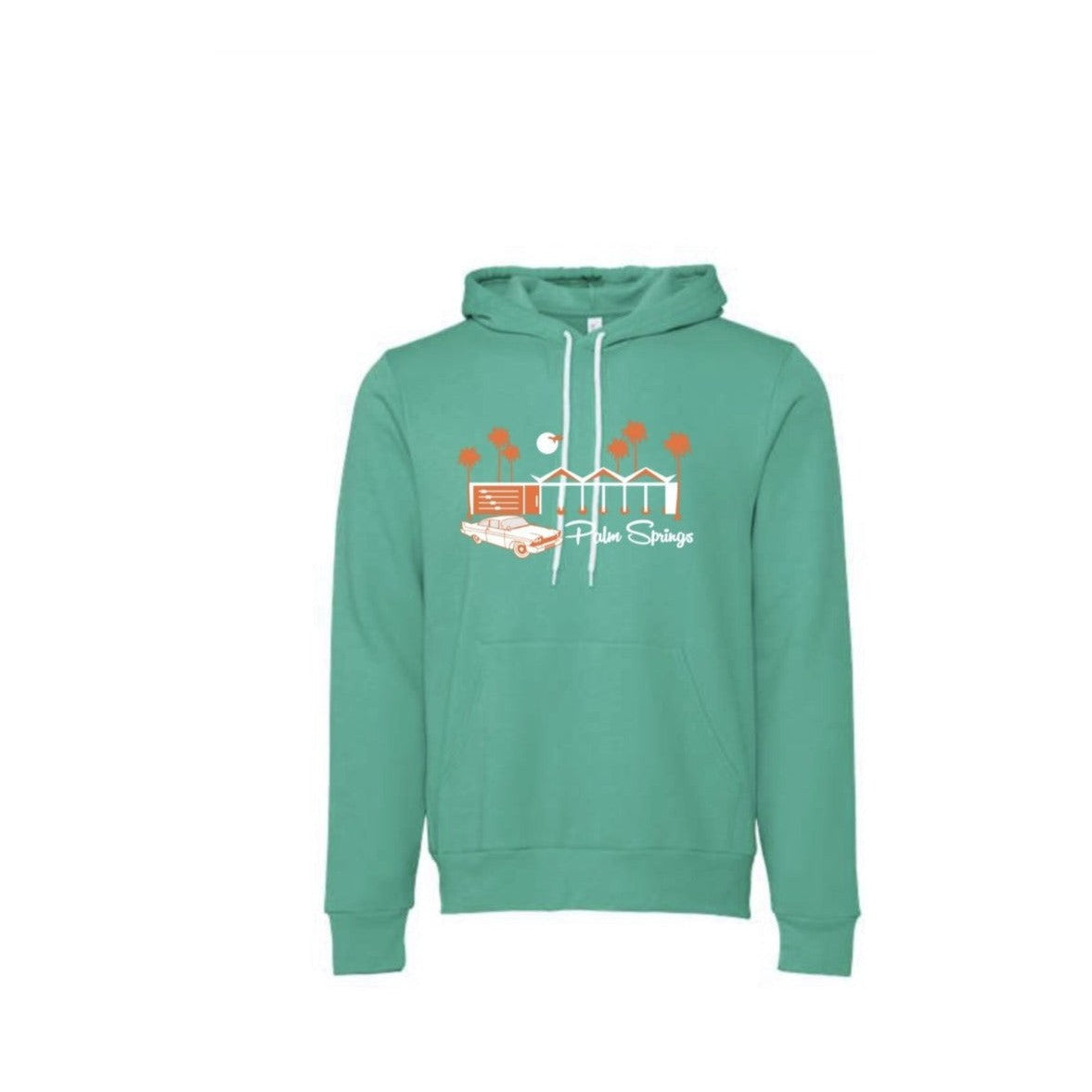Zig Zag Fleece Hoodie - Teal/Orange - Just Fabulous Palm Springs