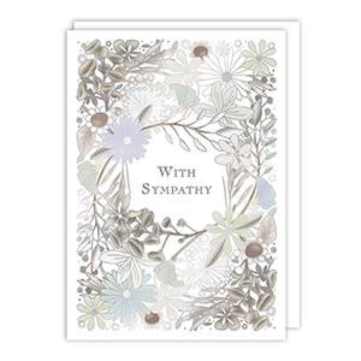 Silver Flower Vines Sympathy Greeting Card