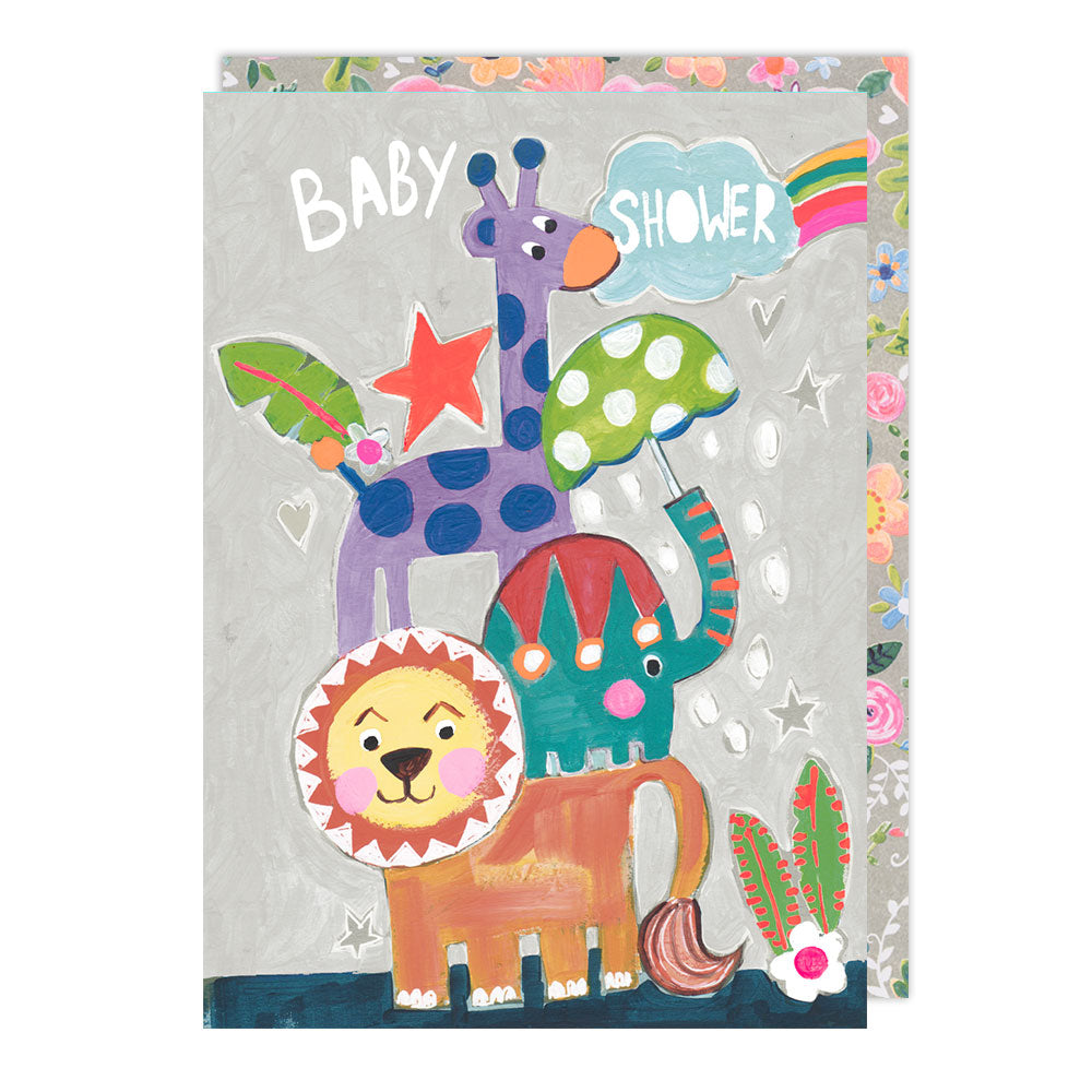 Safari Animals Baby Shower Greeting Card