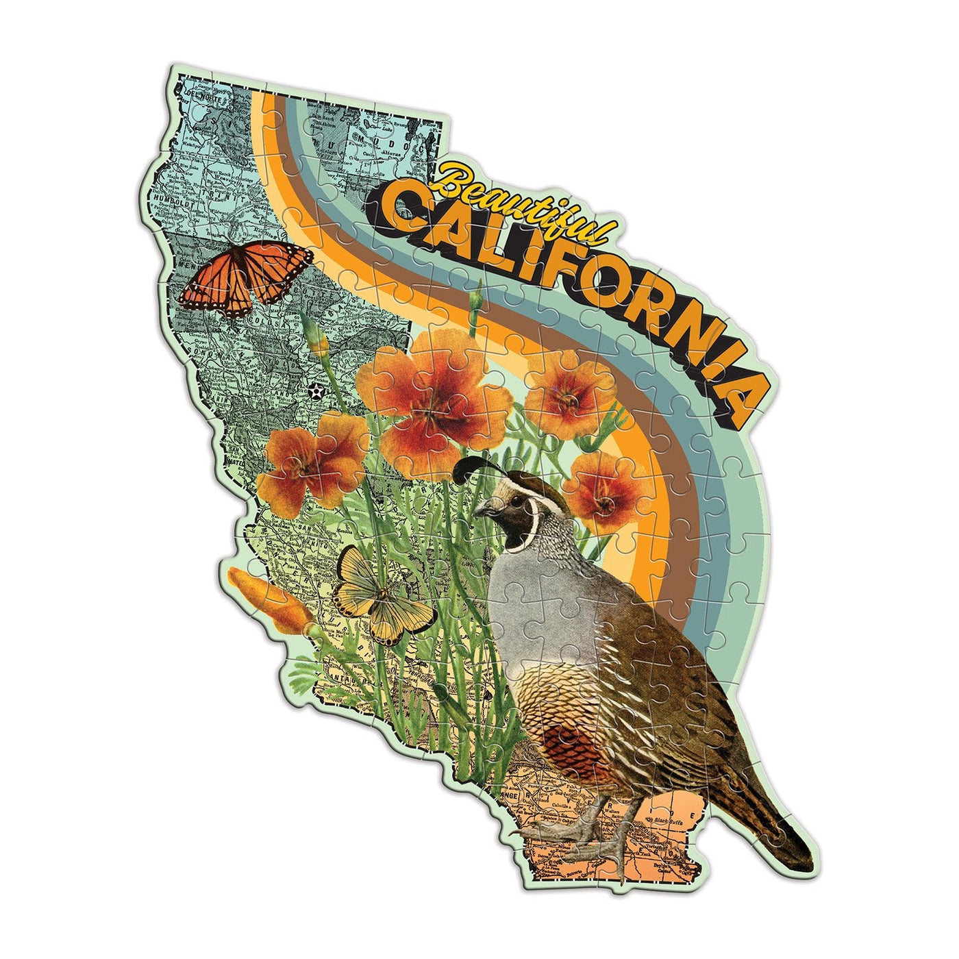 Wendy Gold California Shaped Mini 100 Piece Puzzle