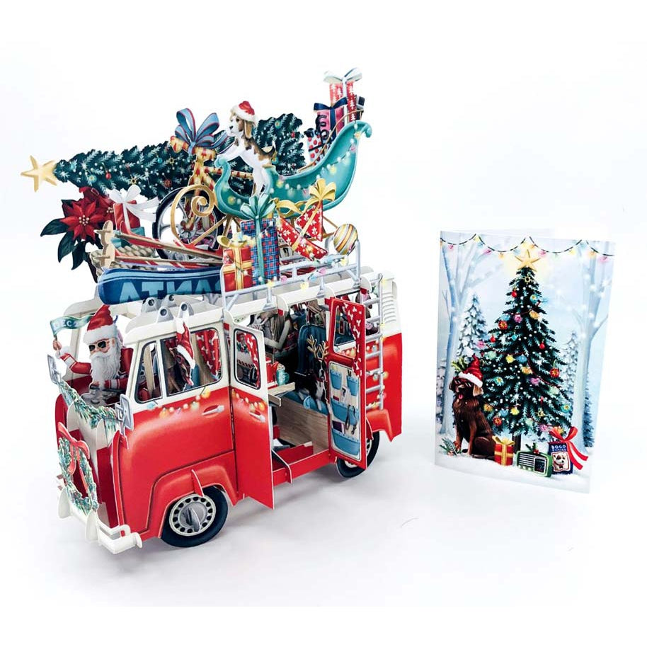 3D Santa's Camper - Christmas Card