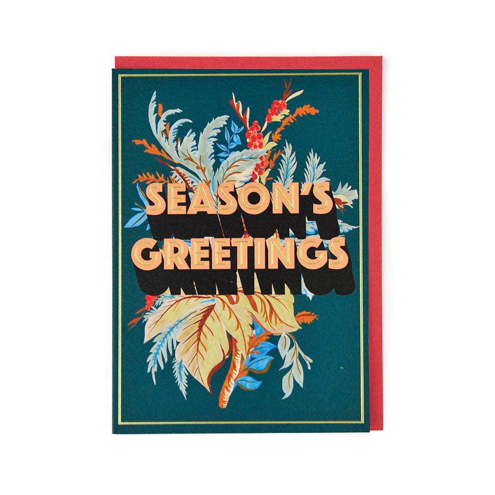 Floral Season's Greetings Holiday Card
