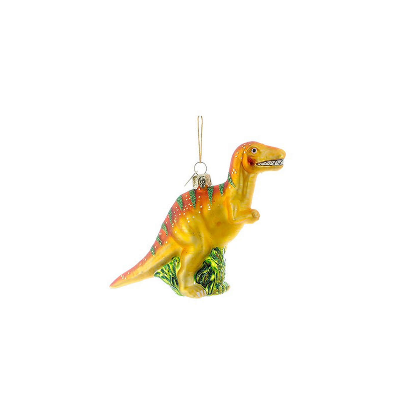 Dinosaur Glass Ornament -  Yellow T-Rex